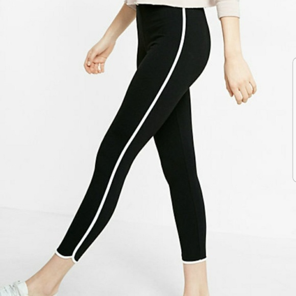 Express Pants - Express black with white stripe leggings